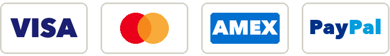 VISA, Mastercard, American Express y PayPal