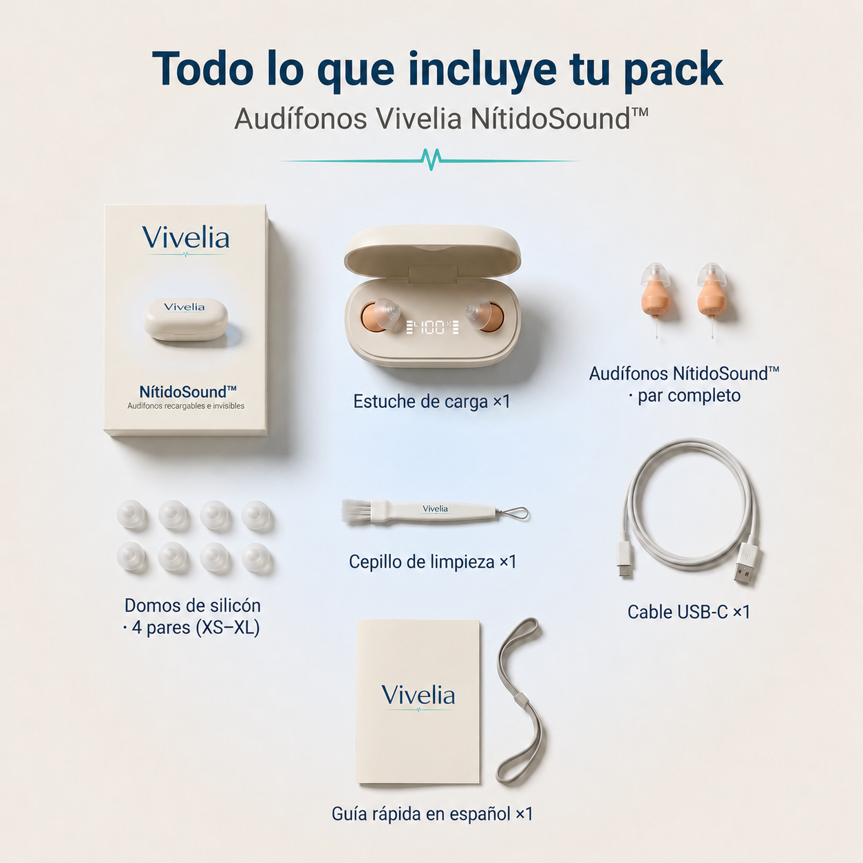 Audífonos Vivelia NítidoSound™ — Recargables e Invisibles